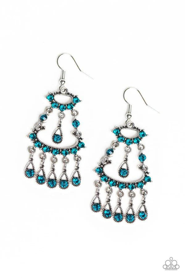 Chandelier Shimmer - Blue Paparazzi Earrings