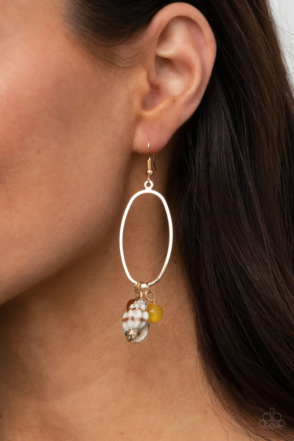Golden Grotto Yellow Paparazzi Earrings