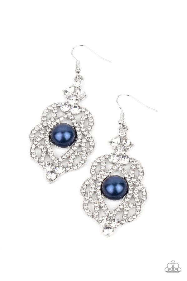 Rhinestone Renaissance Blue Earrings