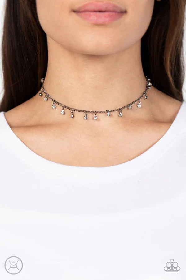 Bringing SPARKLE Back Black Paparazzi Choker Necklace
