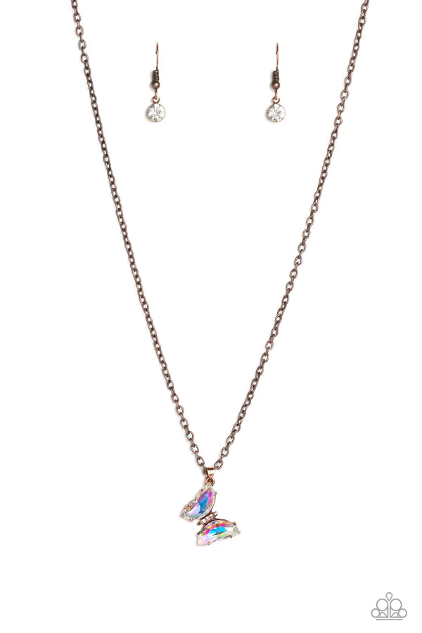 Butterfly Lullaby Copper Paparazzi Necklace