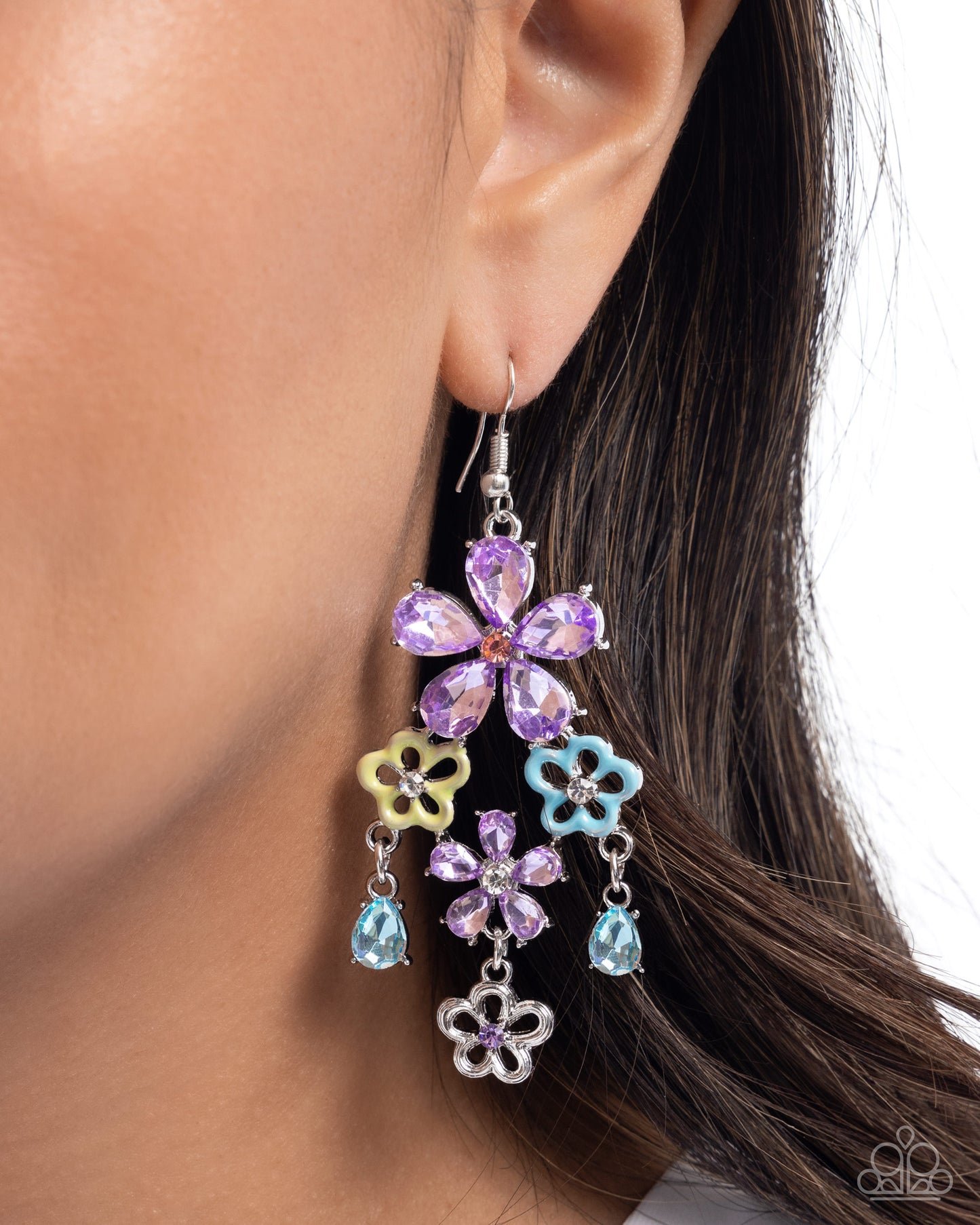 Floral Fountain - Purple Earrings