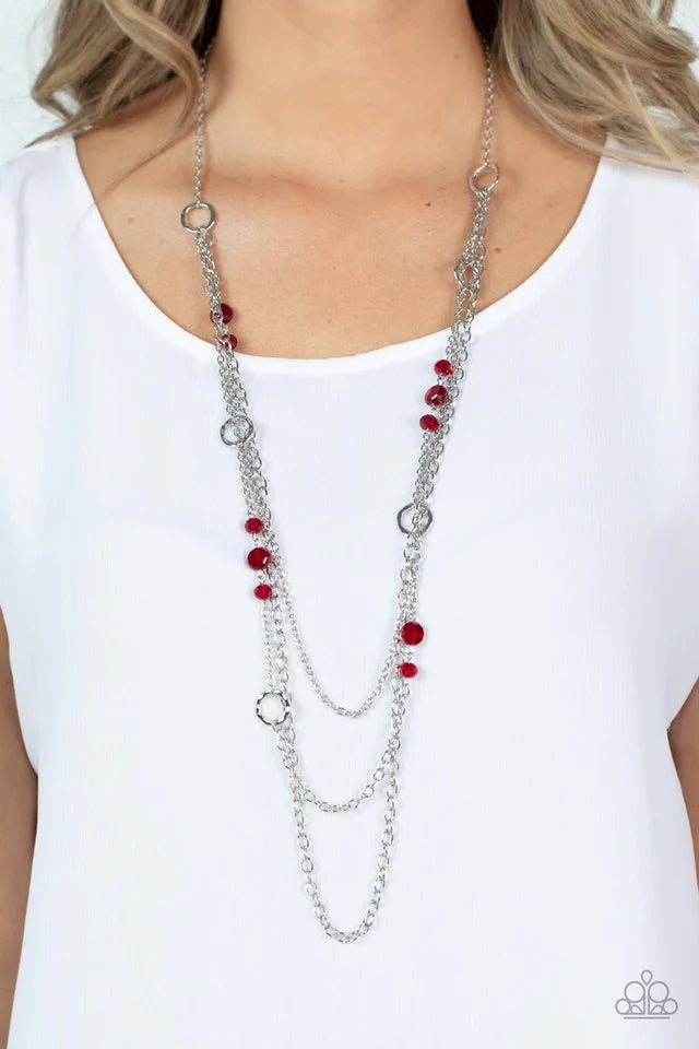 Starry-Eyed Eloquence Red Necklace