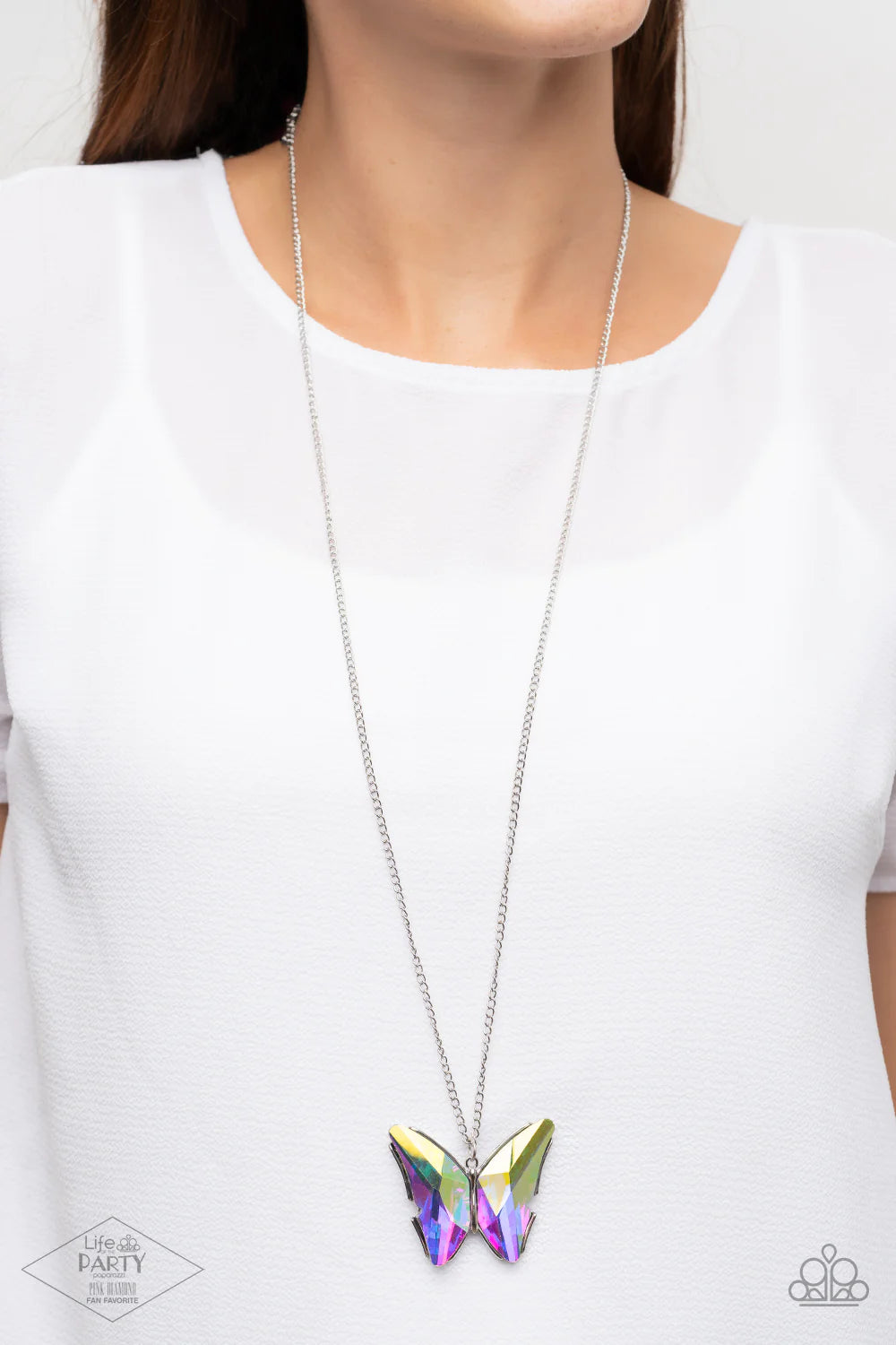 The Social Butterfly Effect Multi Iridescent Necklace