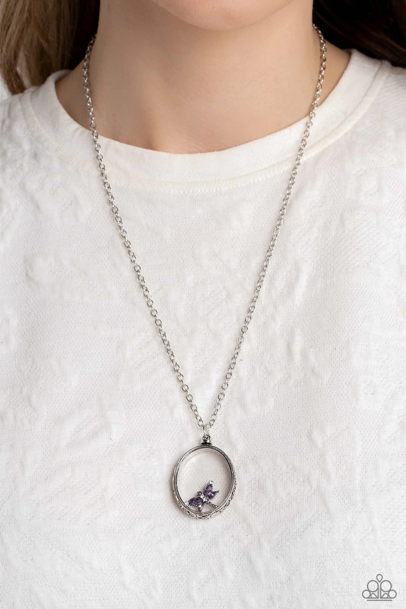 Dynamic Dragonfly Purple Paparazzi Necklace