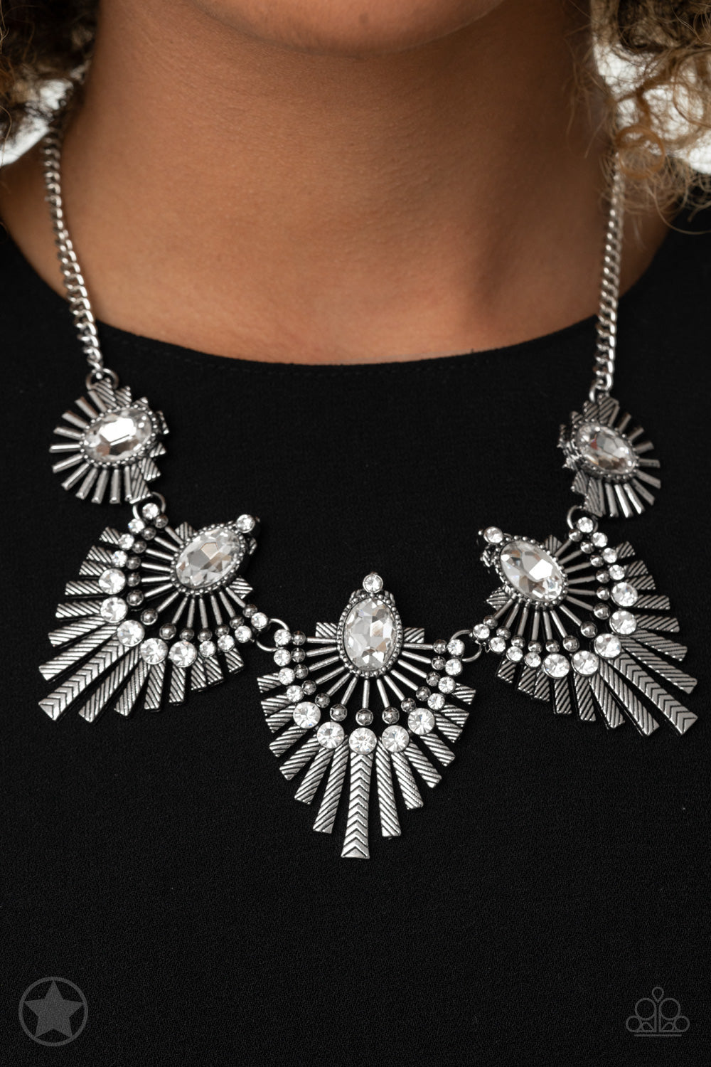 Miss YOU-niverse - Silver Paparazzi Blockbuster Necklace