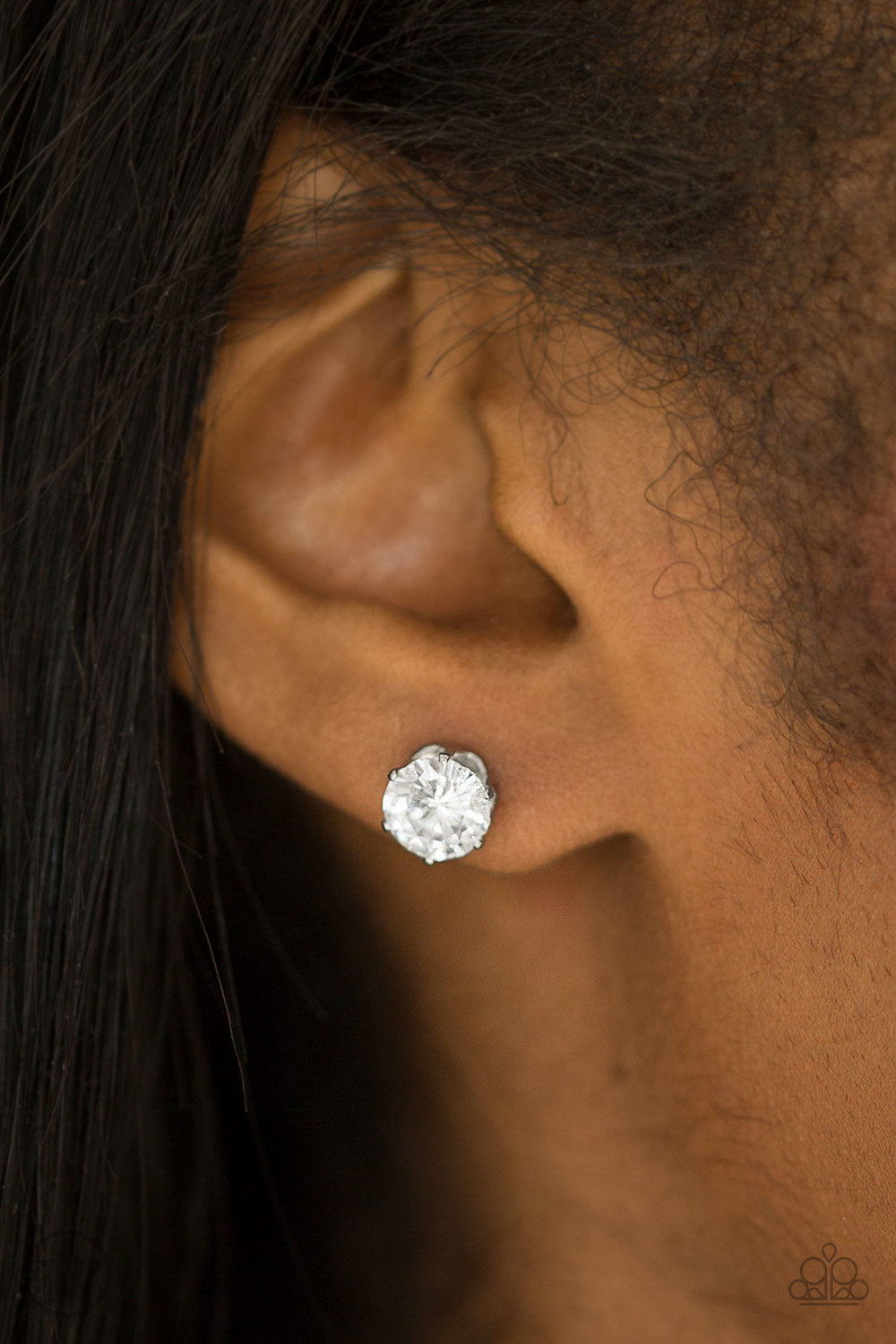 Just In TIMELESS - White Paparazzi Blockbuster Earrings
