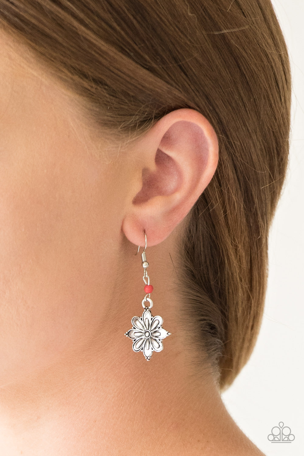 Cactus Blossom - Red Paparazzi Earrings