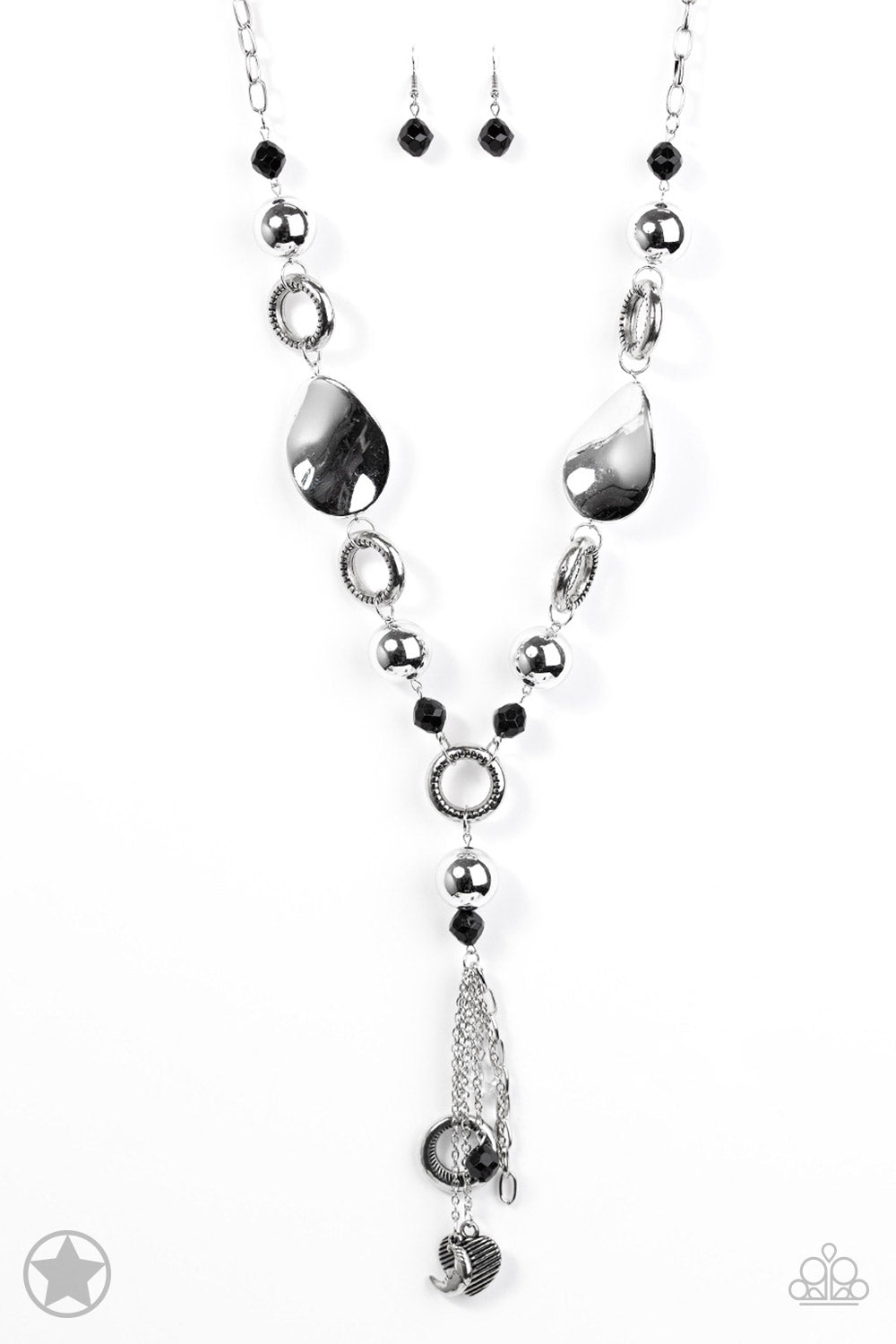 Total Eclipse Of the Heart-Silver Paparazzi Blockbuster Necklace