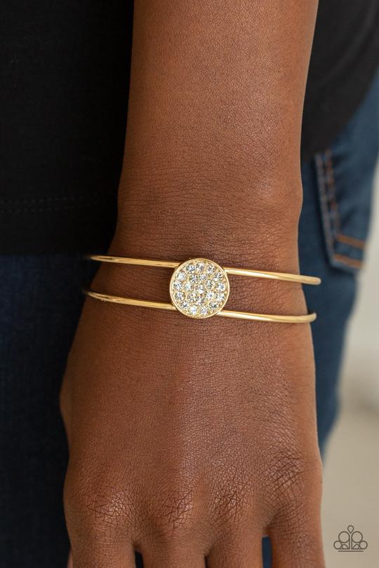 Dial Up the Dazzle-Gold Paparazzi Bracelet