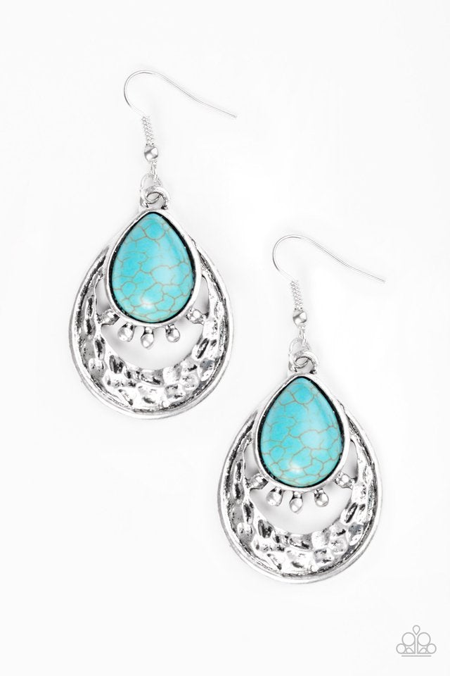 Take Me To The River Blue Paparazzi Earrings
