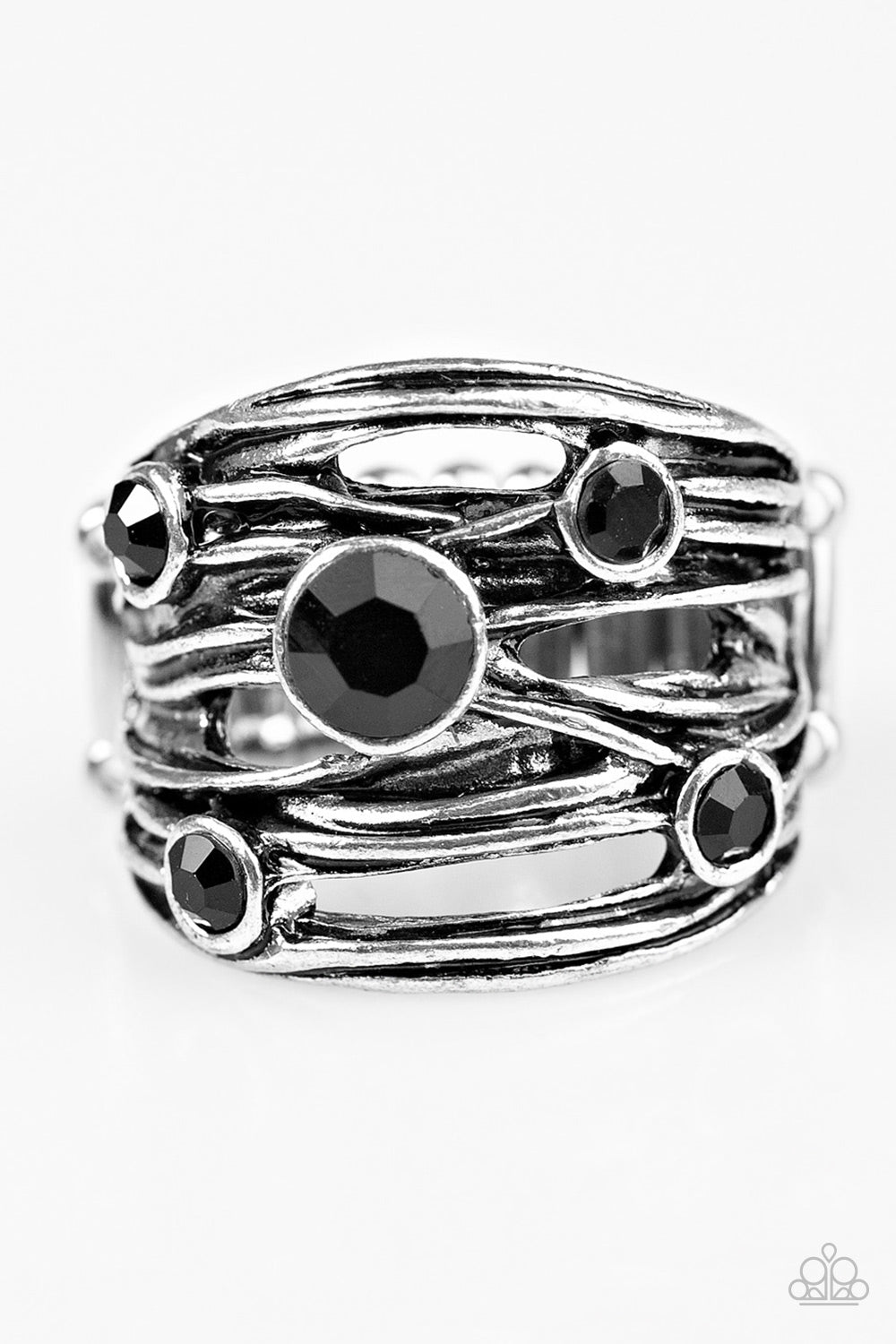 Sparkle Struck - Black Paparazzi Ring