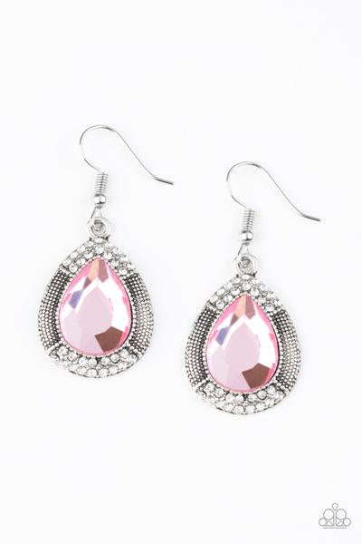 Grandmaster Shimmer Pink Paparazzi Earrings