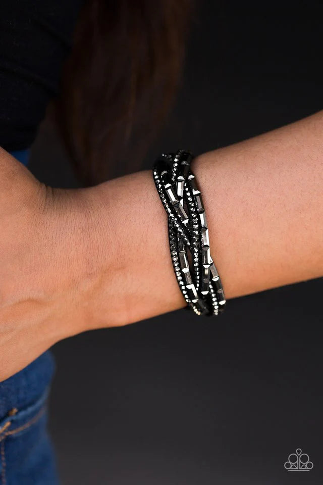 Too Cool For School Black Paparazzi Urban Bracelet