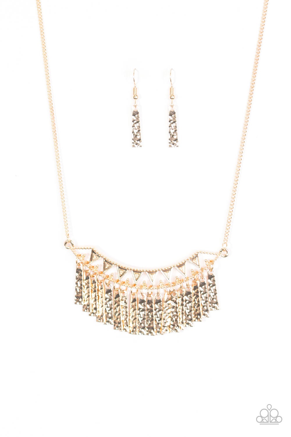 Terrifically Triassic Gold Paparazzi Necklace