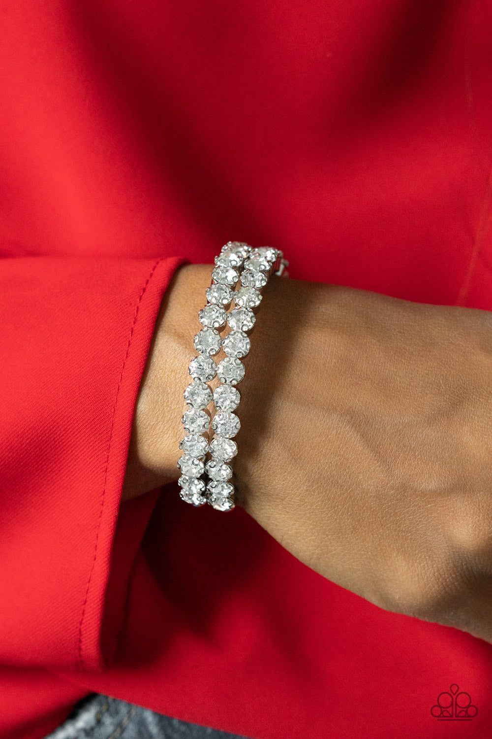 Megawatt Majesty - White Paparazzi LOP Bracelet
