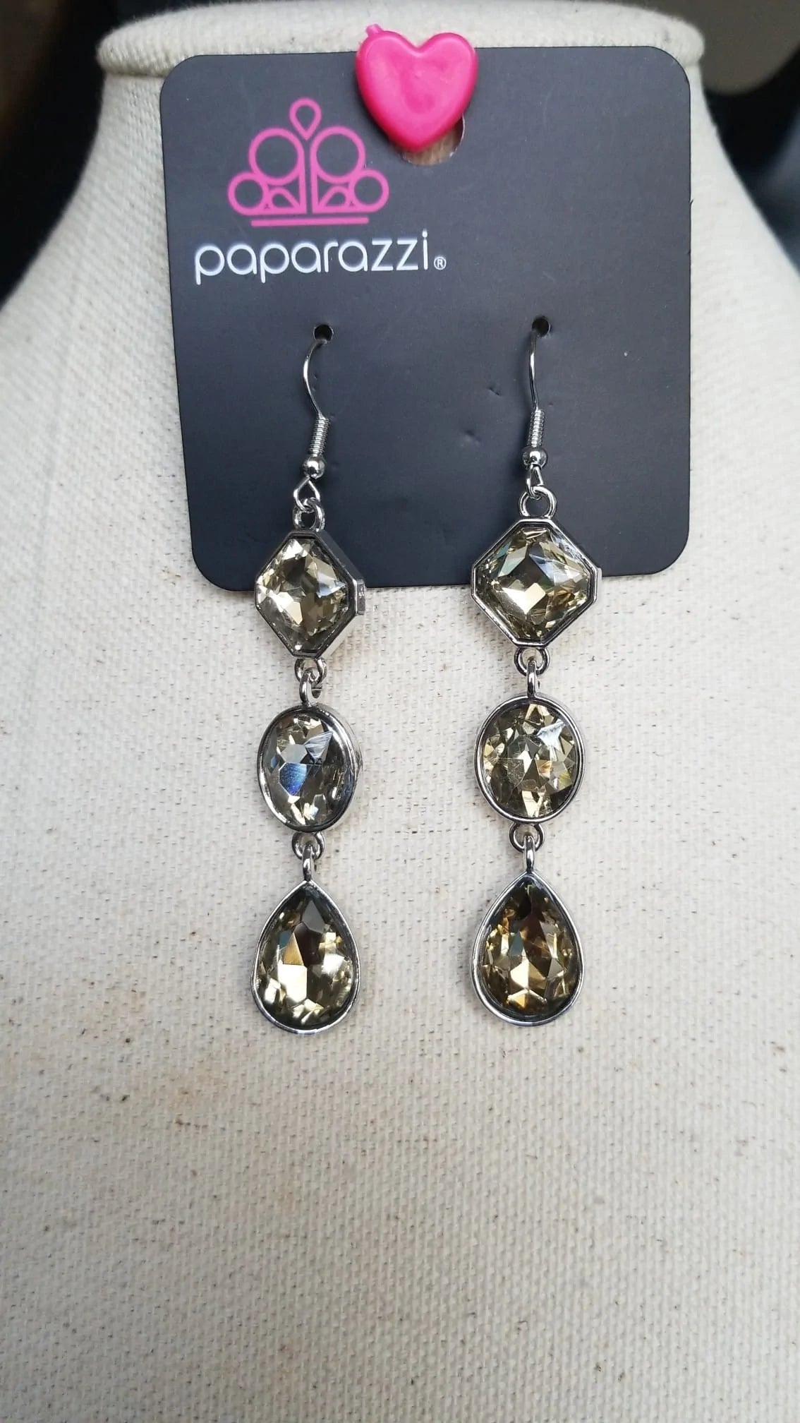 Reflective Rhinestones Brown Paparazzi Earrings (Fashion Fix)