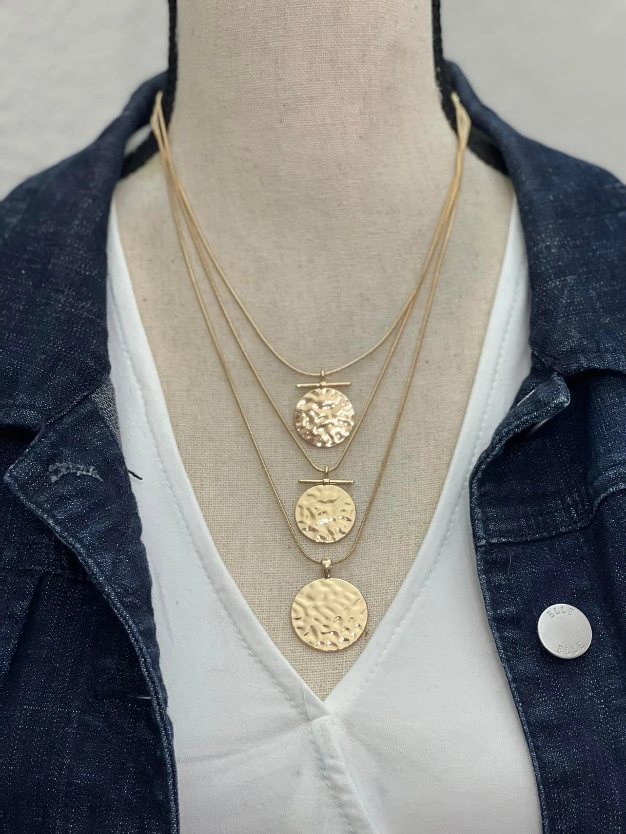Dizzying Discs Gold Paparazzi Necklace