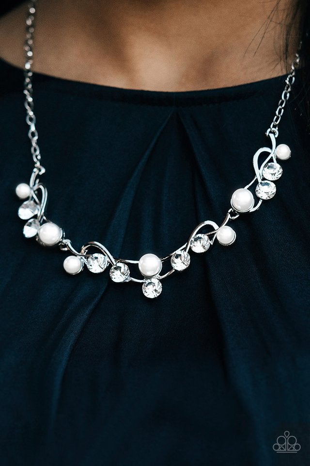 Tie The Knot White Paparazzi Necklace
