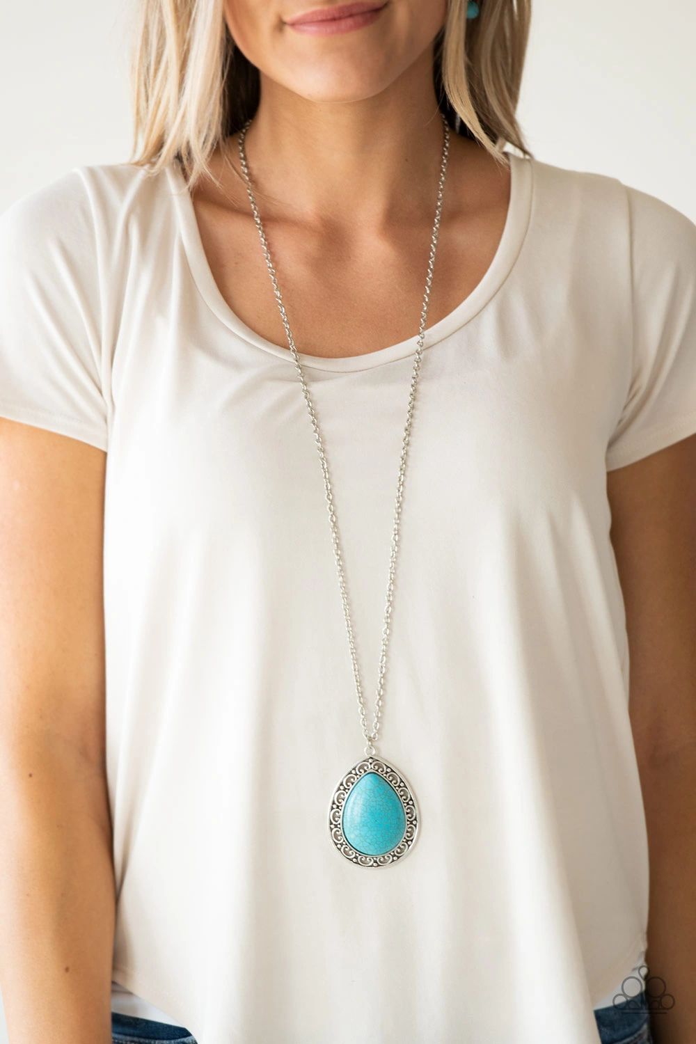 Full Frontier Blue Paparazzi Necklace