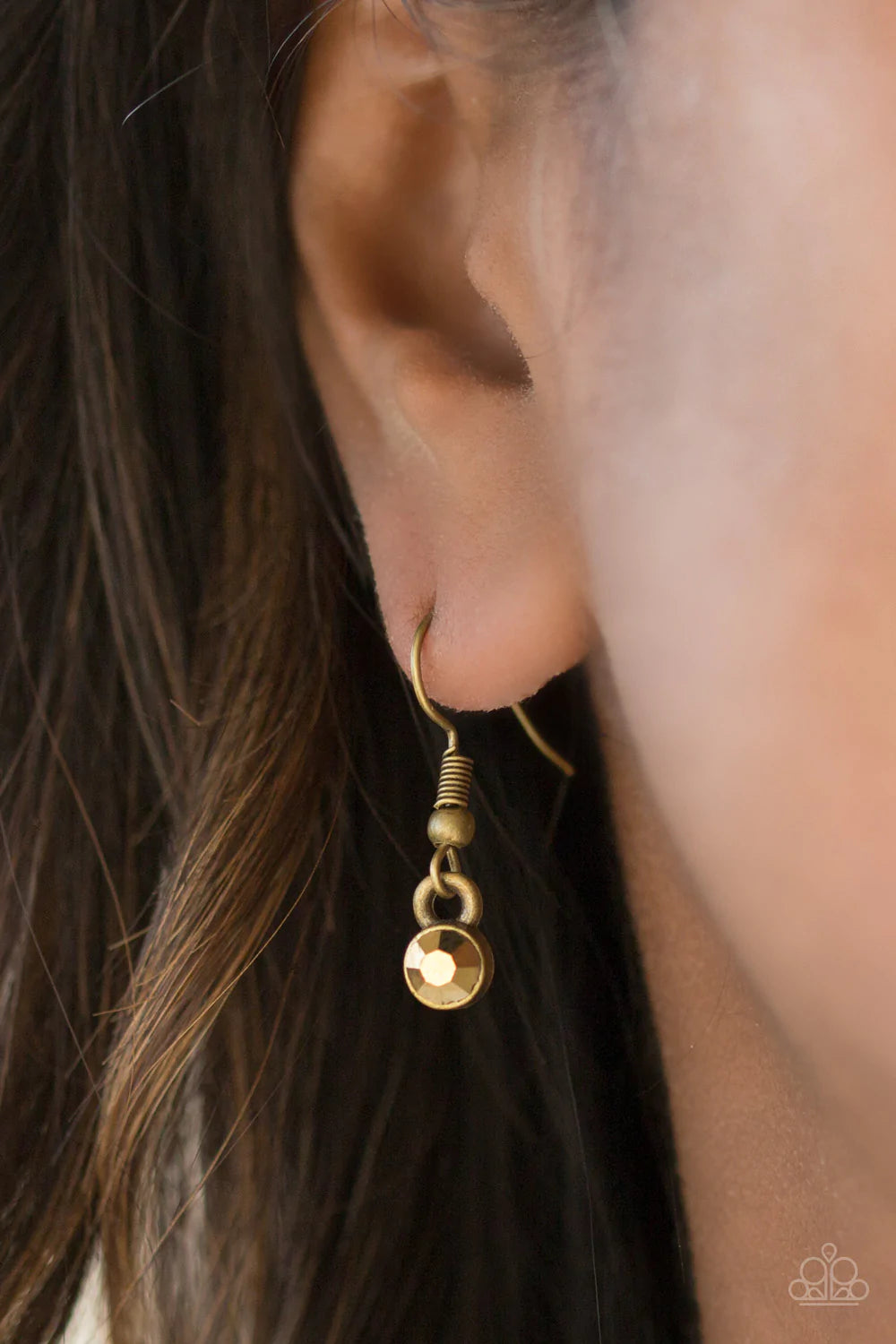 Teardrop Tease Brass Paparazzi Necklace