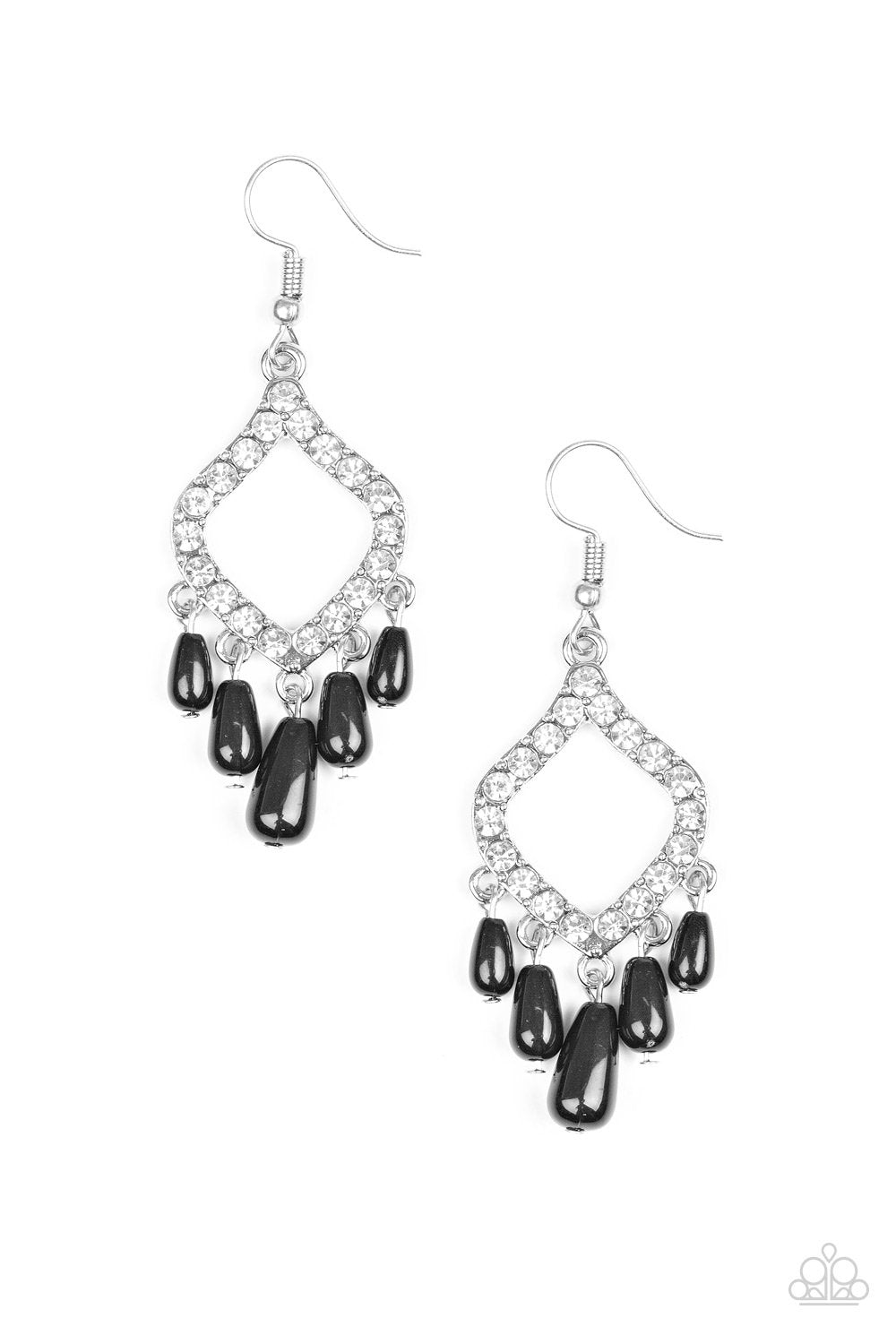 Divinely Diamond - Black Paparazzi Earrings