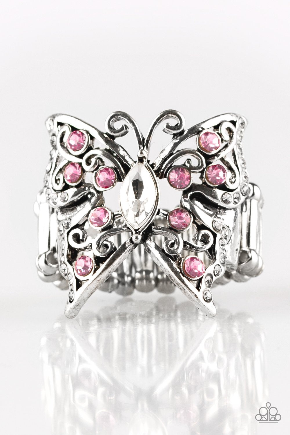 Butterfly Bliss Pink Paparazzi Ring