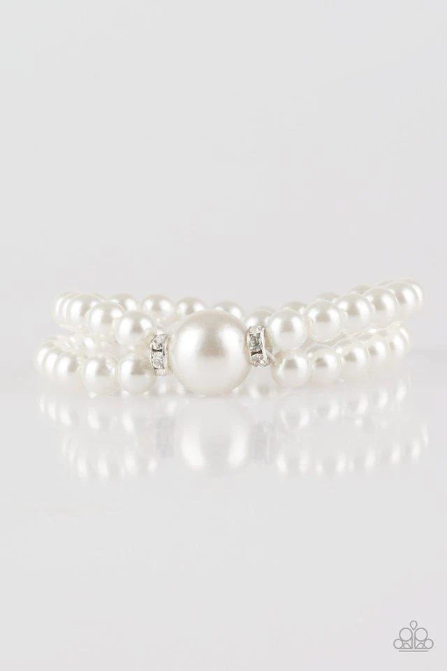 Romantic Redux White Paparazzi Bracelet