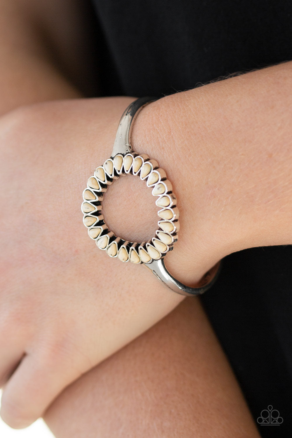 Divinely Desert - White Paparazzi Cuff Bracelet