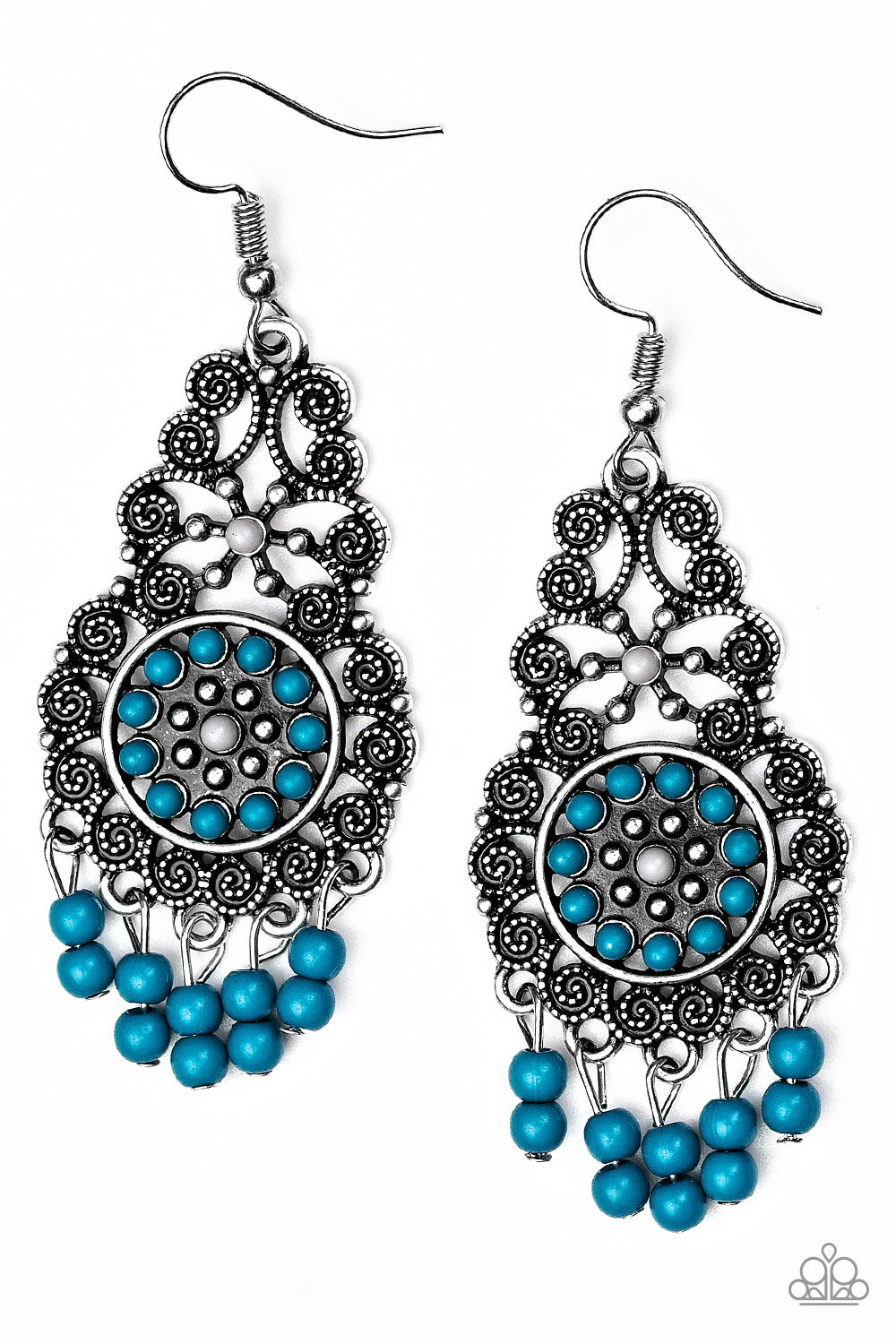 Courageously Congo - Blue Paparazzi Earrings