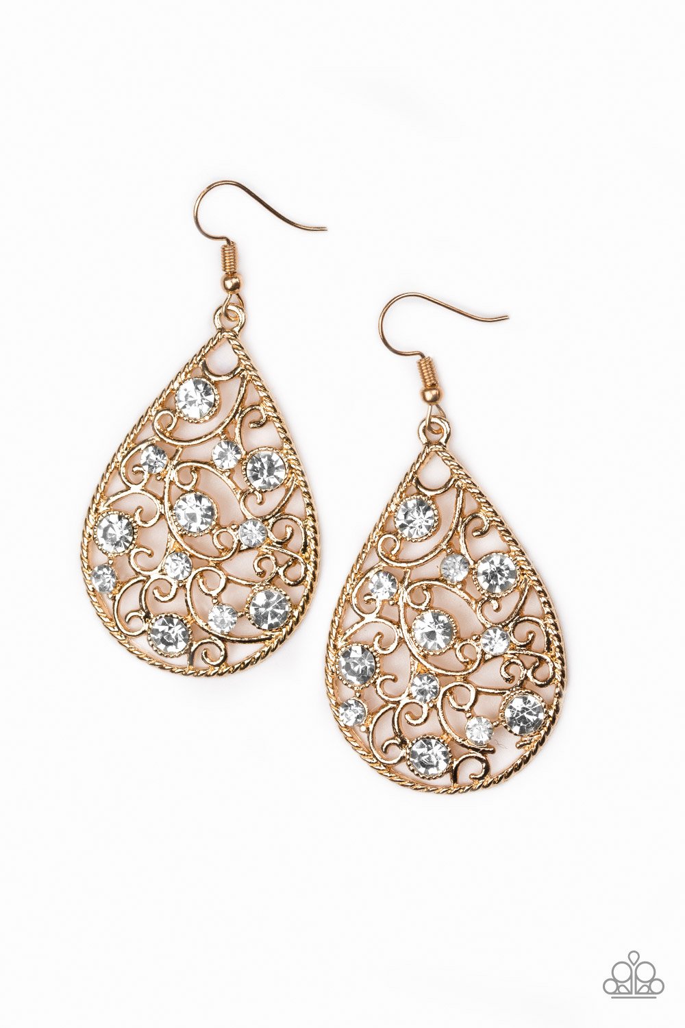 Certainly Courtier Gold Paparazzi Earrings