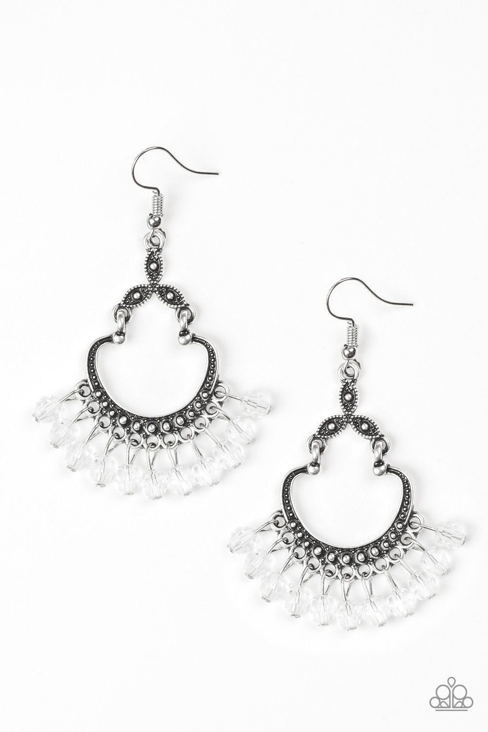 Babe Alert White Paparazzi Earrings