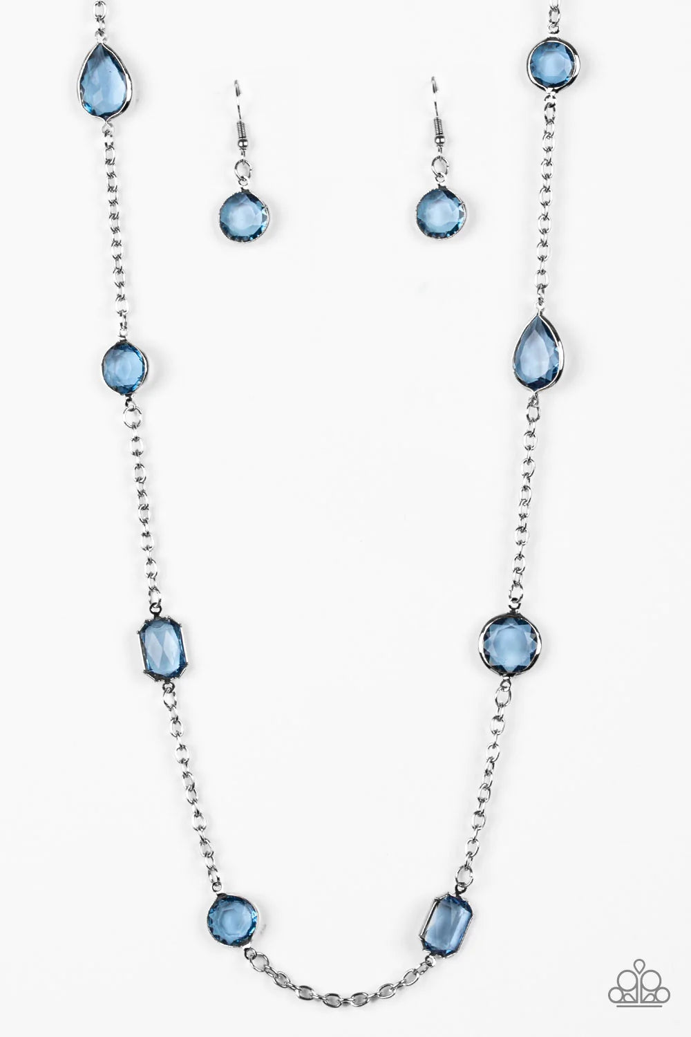 Glassy Glamorous Blue Paparazzi Necklace