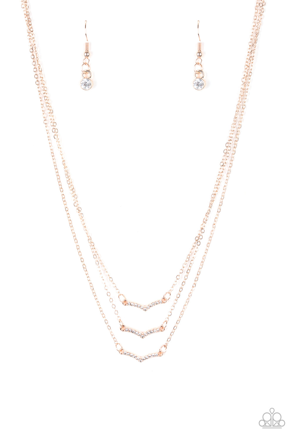 Pretty Petite - Rose Gold Paparazzi Necklace