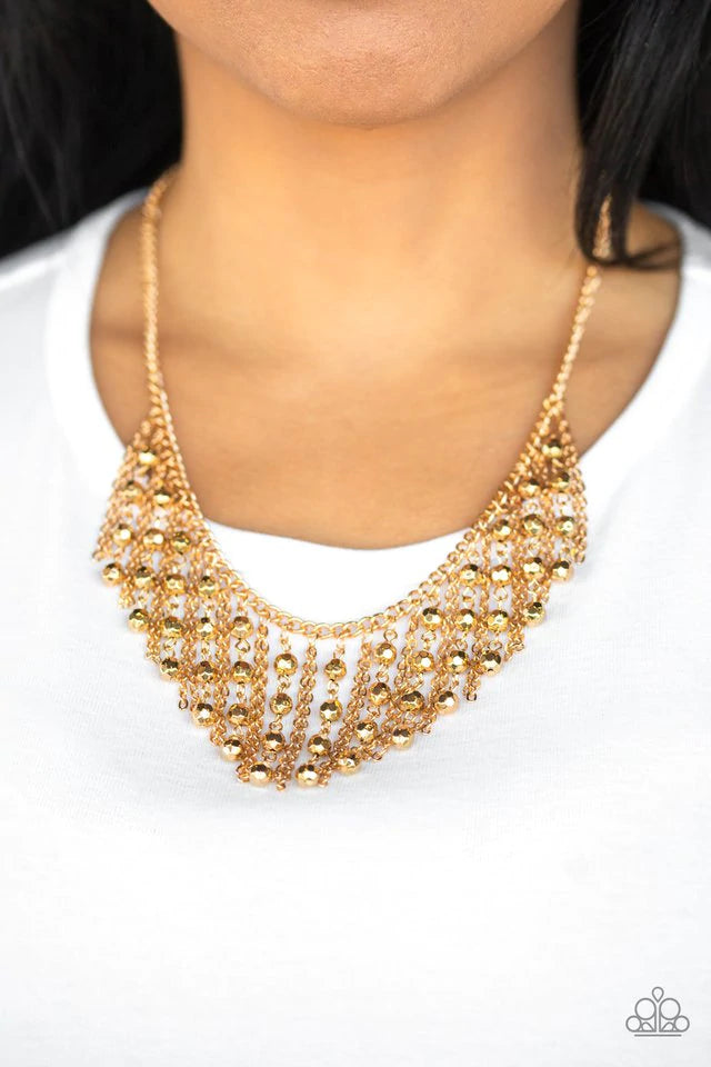 Rebel Remix - Gold Paparazzi Necklace