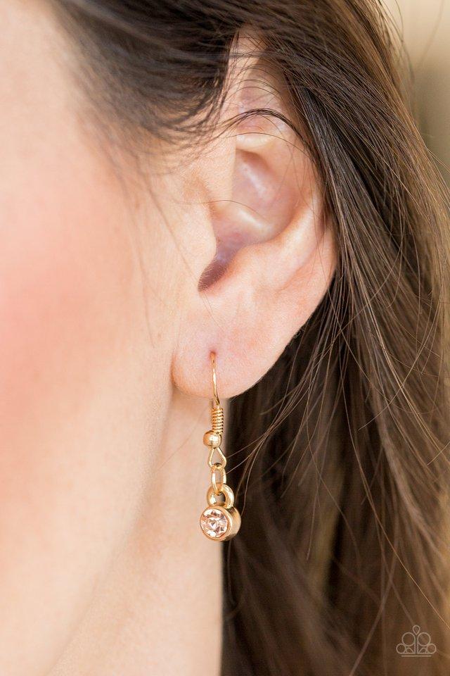 Straight to the Top Gold Paparazzi Lanyard Necklace