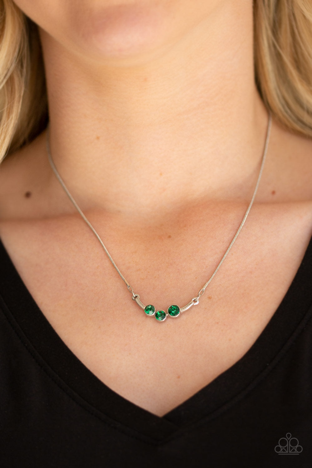 Sparkling Stargazer - Green Paparazzi Necklace
