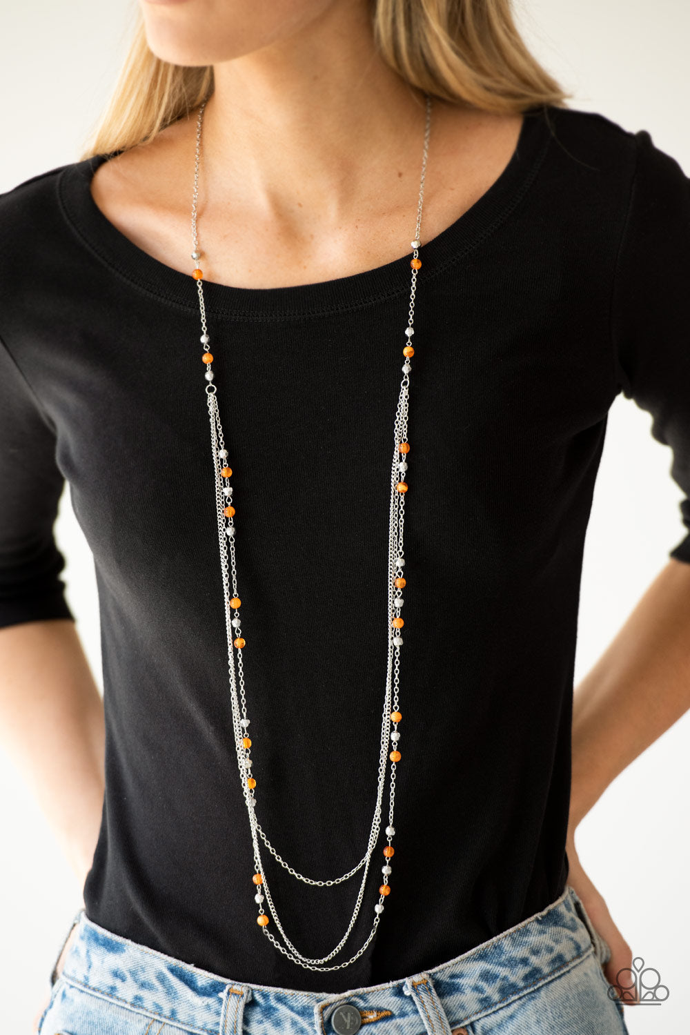 Colorful Cadence - Orange Paparazzi Necklace