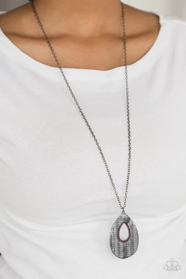 Stop, TEARDROP, and Roll Purple Paparazzi Necklace