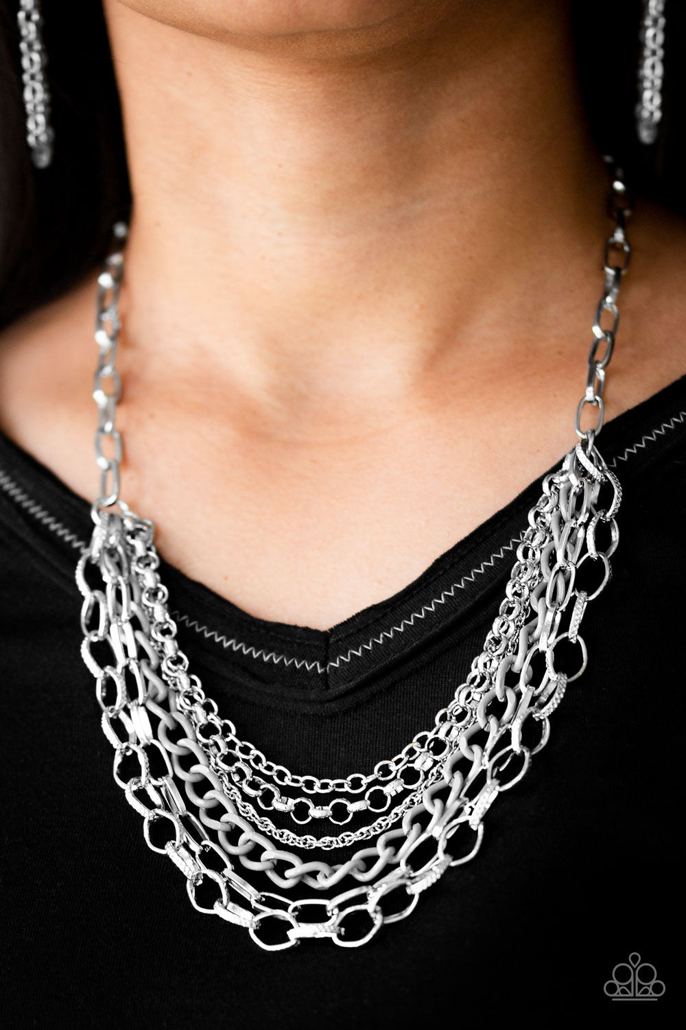 Color Bomb - Silver Paparazzi Necklace