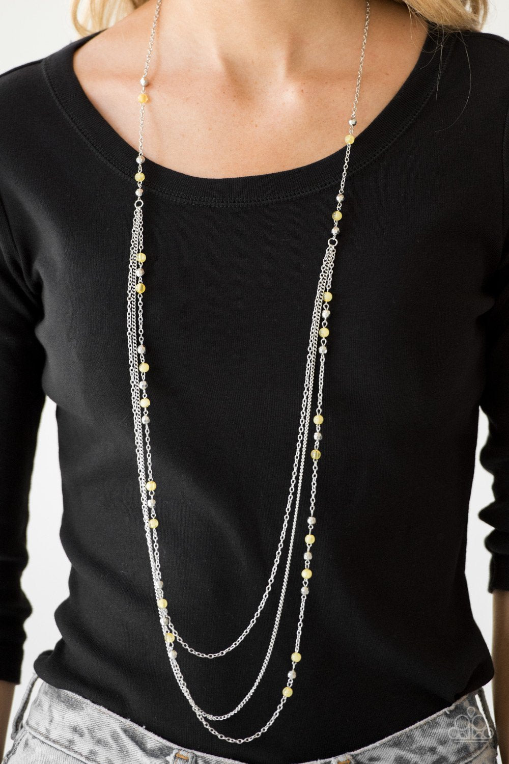 Colorful Cadence Yellow Paparazzi Necklace