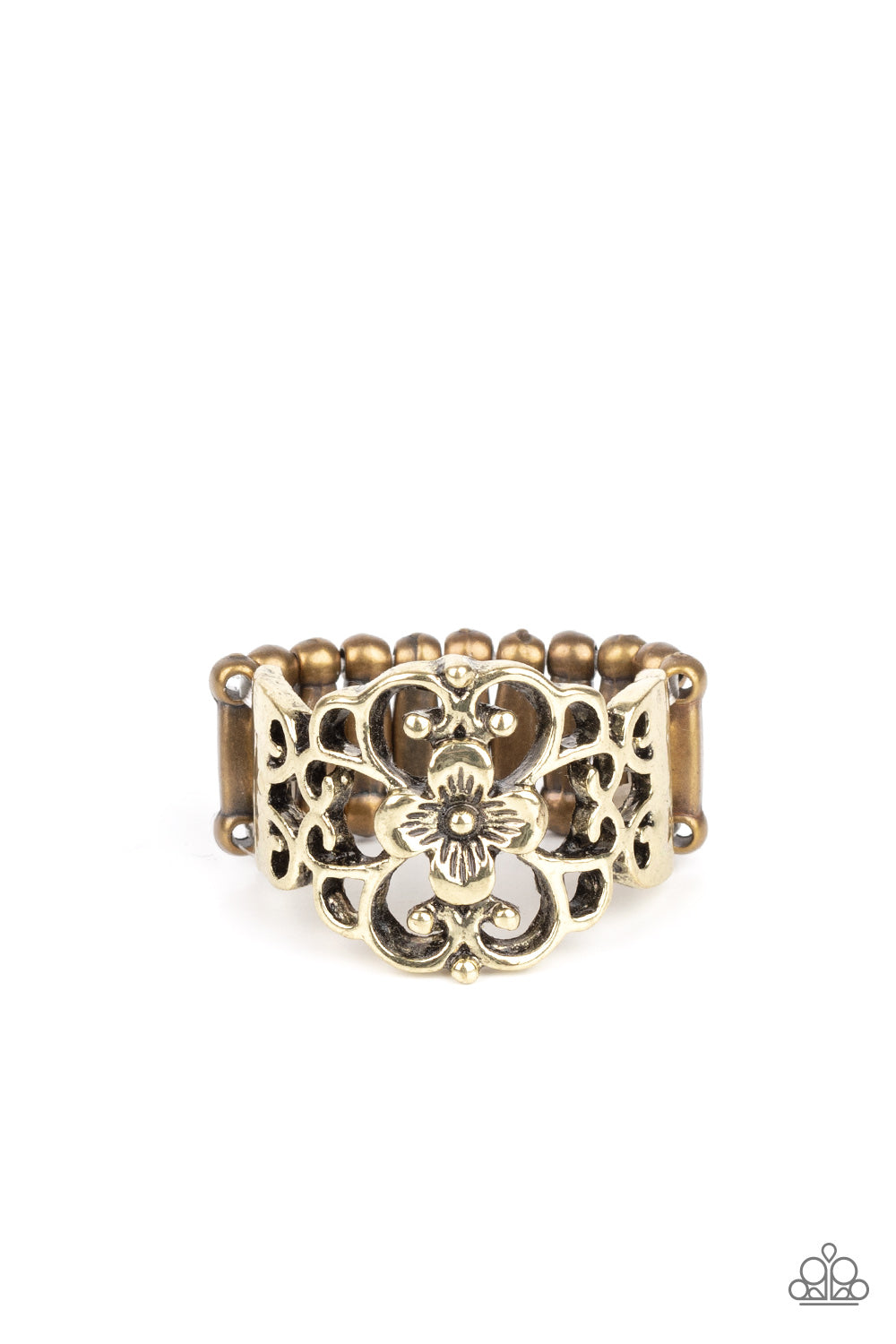Fanciful Flower Gardens - Brass Paparazzi Ring