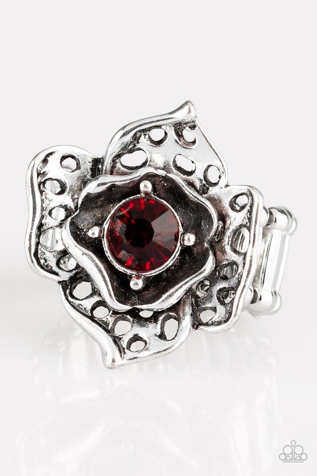 Glowing Gardens Red Paparazzi Ring