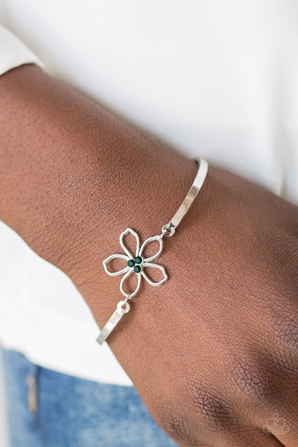 Hibiscus Hipster Green Paparazzi Bracelet