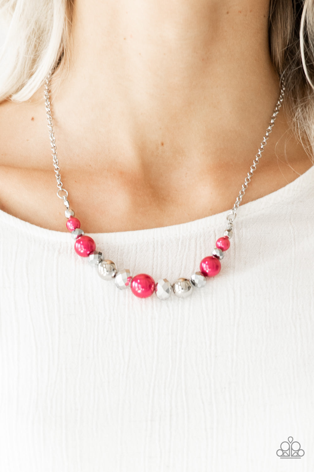 The Big-Leaguer - Pink Paparazzi Necklace