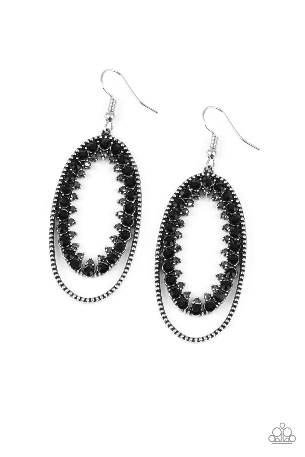 Marry Into Money Black Paparazzi Earrings