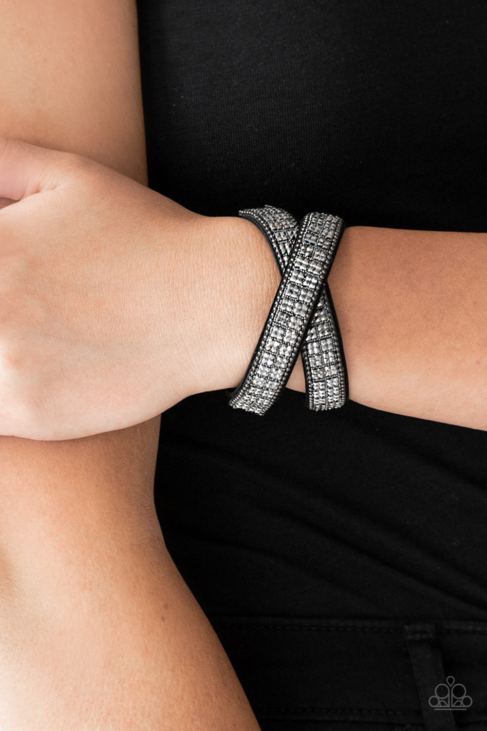 Rock Band Refinement - Black Paparazzi Urban Bracelet