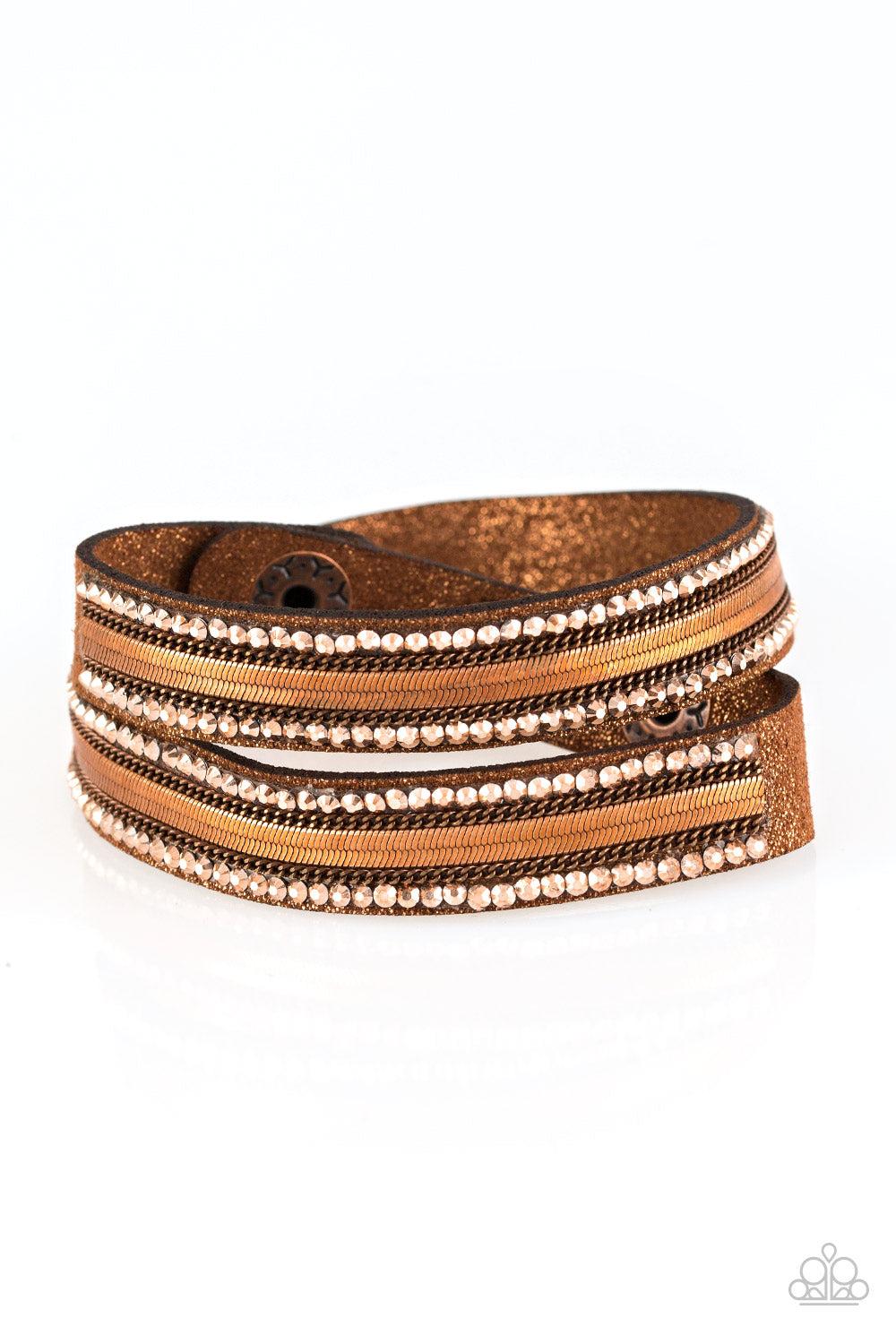 Rocker Rivalry - Copper Paparazzi Suede Bracelet