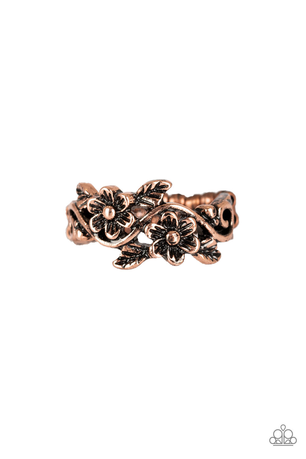 Stop and Smell The Flowers - Copper Paparazzi Ring
