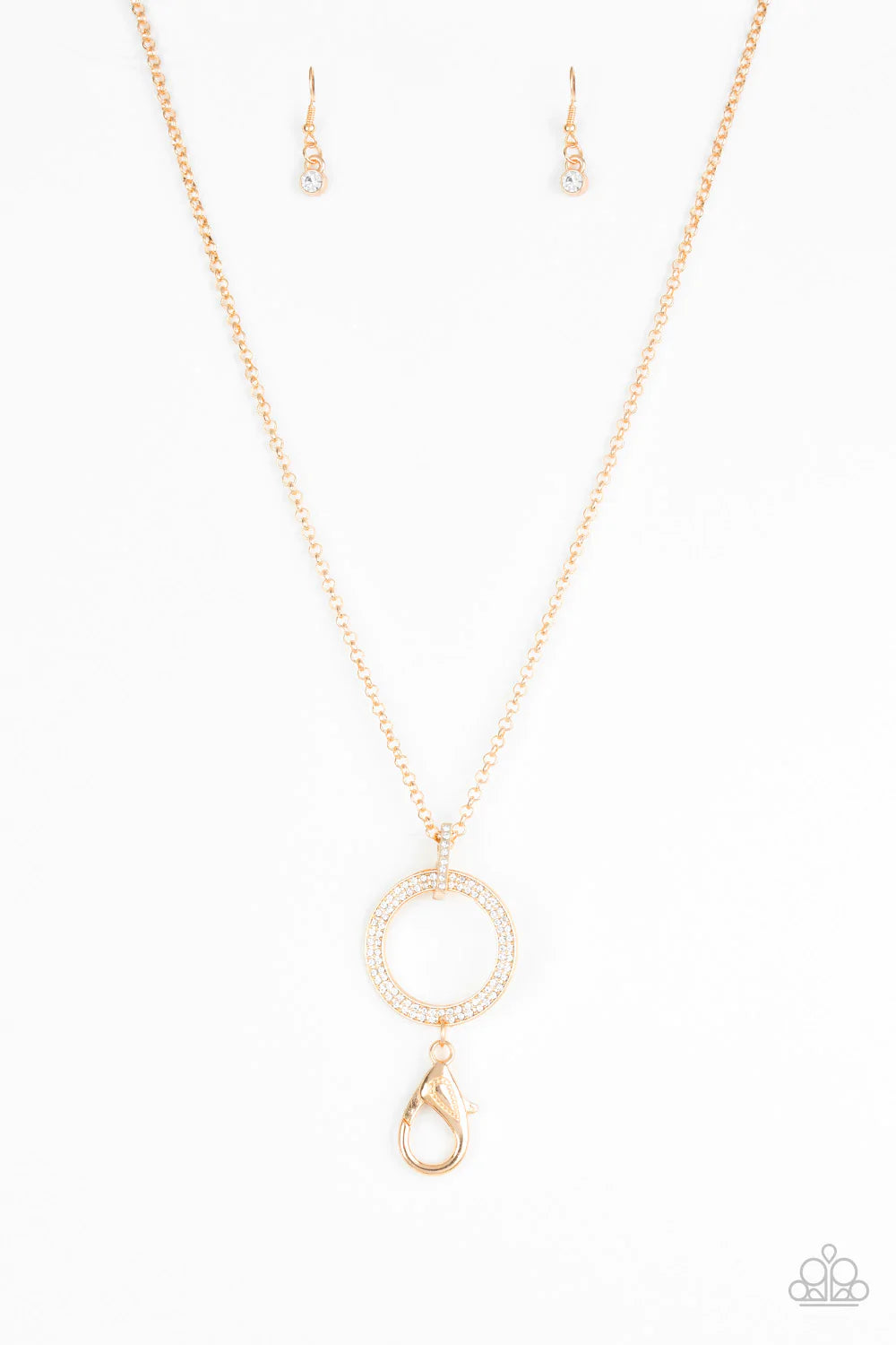 Straight to the Top Gold Paparazzi Lanyard Necklace